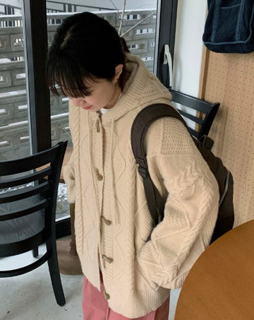 Hellburn Duffel Cable Hood Cardigan